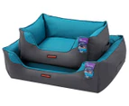 Paws & Claws Medium Outback Waterproof Walled Pet Bed - Grey/Teal