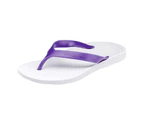 ARCHLINE Orthotic Thongs Arch Support Shoes Medical Footwear Flip Flops New - White/Fuchsia