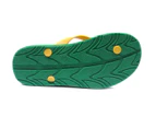 ARCHLINE Orthotic Thongs Arch Support Shoes Medical Footwear Flip Flops New - Green/Gold