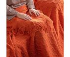 125*200cm Cozy Decorative Knit Woven  Throw Blanket - Orange