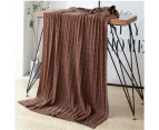 120*180cm Cozy Decorative Knit Woven  Throw Blanket - Brown