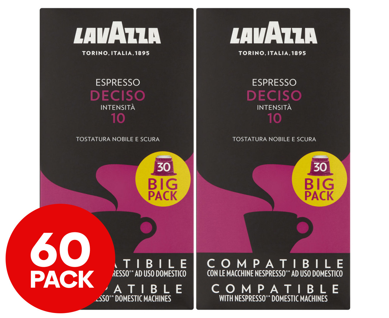 Cápsula Lavazza Compatible Nespresso ® Deciso Espresso 60 Pz