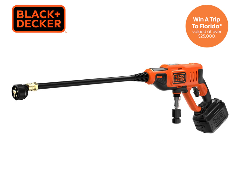 Black & Decker 18V Pressure Washer Kit - Black/Orange