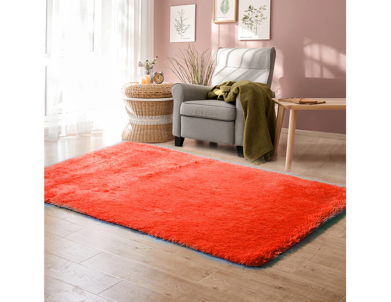 Marlow Floor Rugs Shaggy Rug Mats Shag Bedroom Living Room Mat 120x160cm Red
