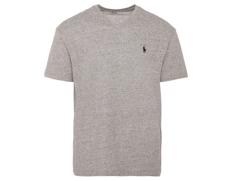 Polo Ralph Lauren Men's Short Sleeve Classic Fit V-Neck Tee / T-Shirt / Tshirt - Grey Heather