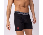 Men's Boxer Shorts x12 Pack 100% Cotton - Frank and Beans - Black