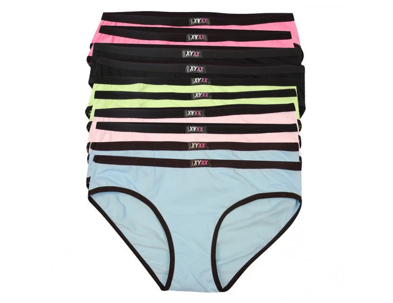 Womens Bikini Brief 10 Mix Colour Pack - XYXX Underwear