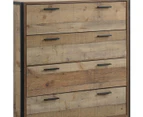 Tallboy 4 Storage Drawers Natural Wood Like Particle board Construction in Oak Colour