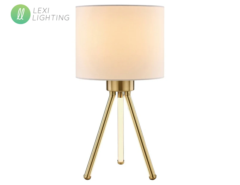 Lexi Lighting Sylive Table Lamp - Brass/White Shade