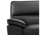 Lounge Set Luxurious 7 Seater Bonded Leather Corner Sofa Living Room Couch in Black with Chaise