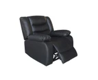 Single Seater Recliner Sofa Chair In Faux Leather Lounge Couch Armchair in Black