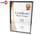 A4 21x29.7cm Slim Certificate Frame - Black