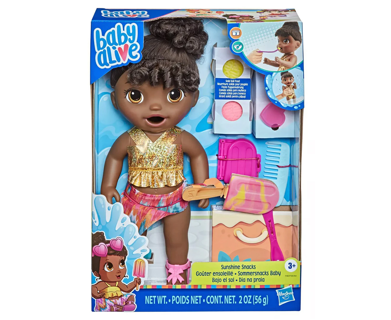 Baby Alive Sunshine Snacks Black Hair Doll