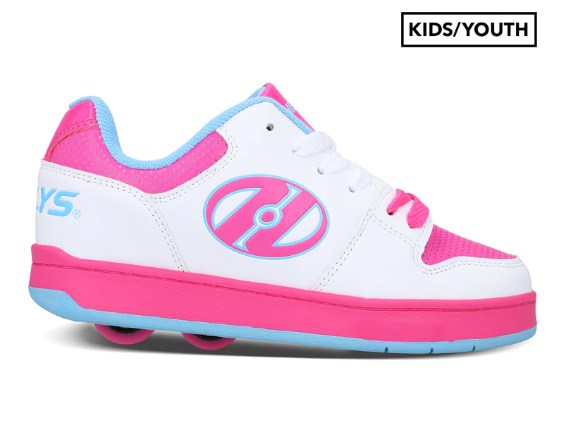 Heelys Girls' Cement 2-Wheel Skate Shoes - White/Hot Pink/Light Blue
