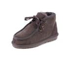 UGG Boots Unisex Lace-up Premium Ankle Boots Australian Sheepskins Grip-sole Size 5-12 - Chocolate
