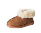 UGG Boots Ankle Slippers Genuine Shearling Sheepskins Grip Sole Unisex - Chestnut