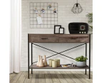 Artiss Console Table 2 Drawers Walnut Marconi