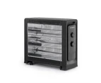 Devanti Electric Infrared Radiant Heater Portable Convection Panel Space Heater w/ Wheels Thermostat Setting Home Office Room Heating 2200W Black
