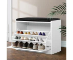 Artiss Kyla Shoe Rack Bench Cabinet for 15 Pairs White