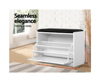 Artiss Shoe Cabinet Bench Shoes Storage Rack Organiser Drawer White 15 Pairs