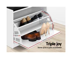 Artiss Shoe Cabinet Bench Shoes Storage Rack Organiser Drawer White 15 Pairs