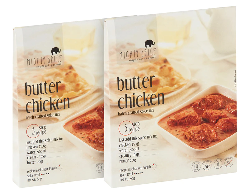2 x Mighty Spice Batch-Crafted Spice Mix Butter Chicken 80g
