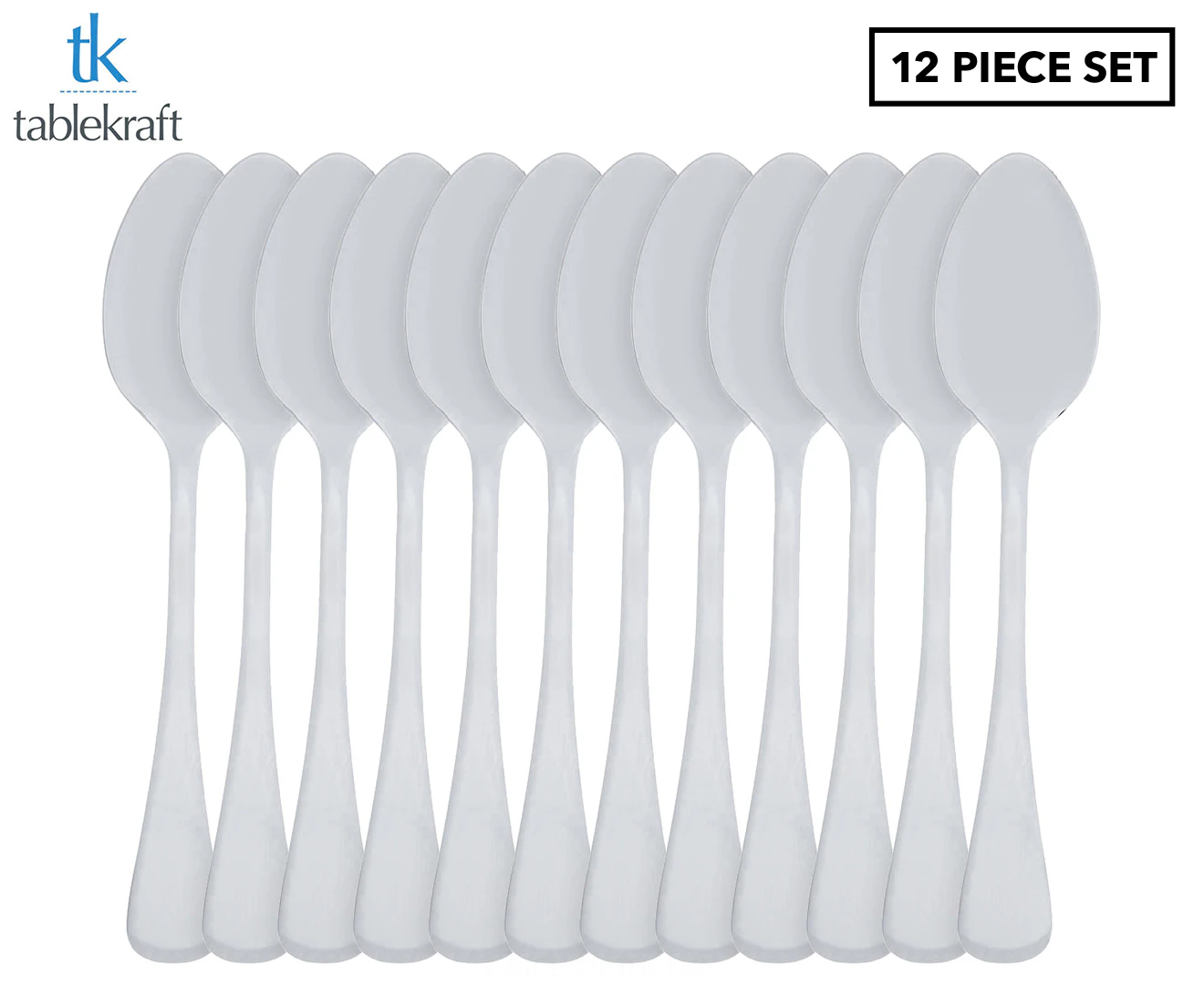 Set of 12 Tablekraft Elite Dessert Spoons - Silver