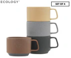 Set of 4 Ecology 340mL Stack Mugs - Assorted