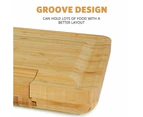 Bamboo Cheese Board & Knife Set Wooden Serving Cutting Chopping Boards Gift
