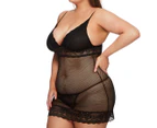 Just Sexy Women's Baby Doll Lingerie Set - Black