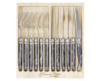 12pc Cutlery Set - Made in France - Black Horn