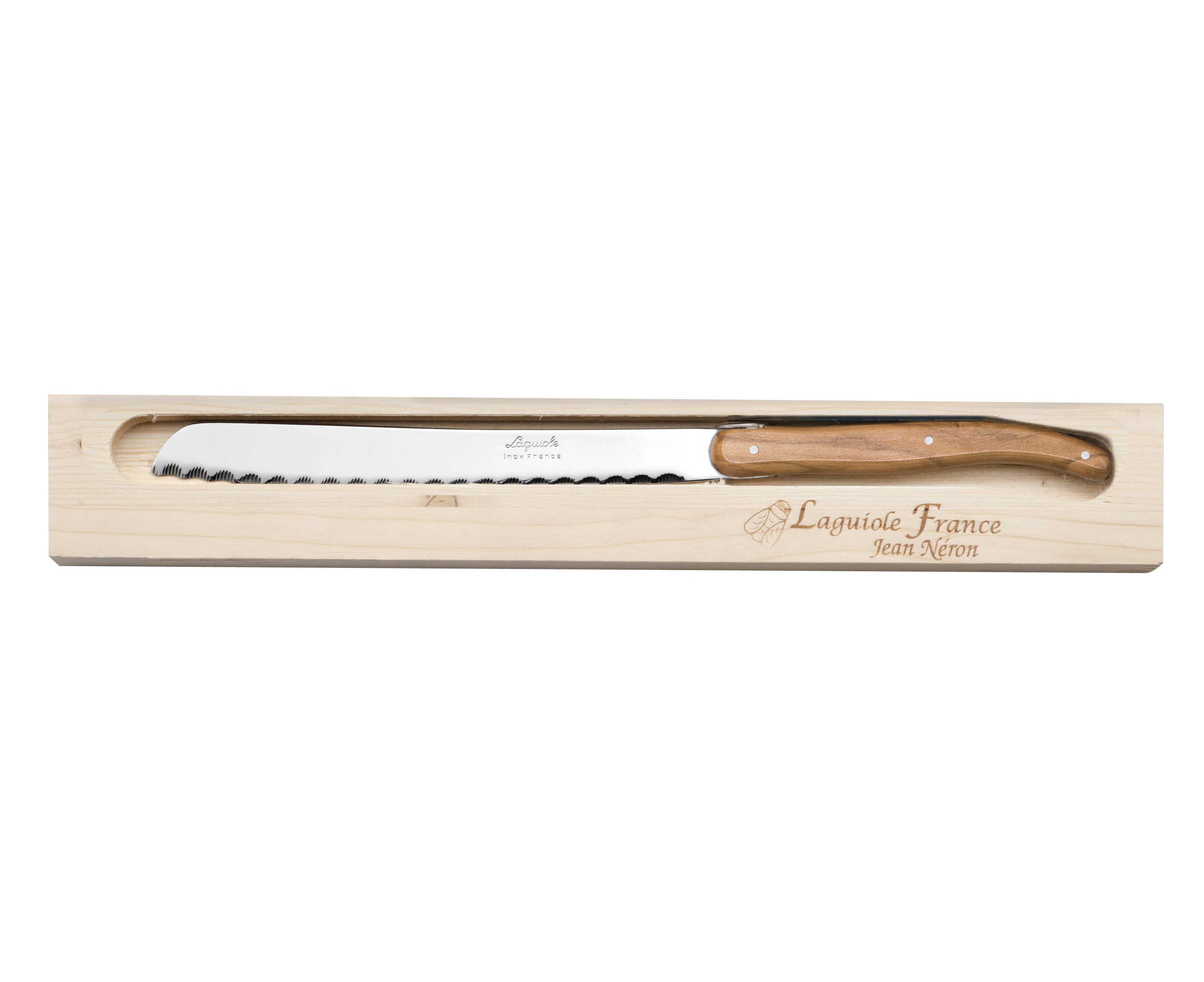 Bread Knife - Made in France - Olive Wood