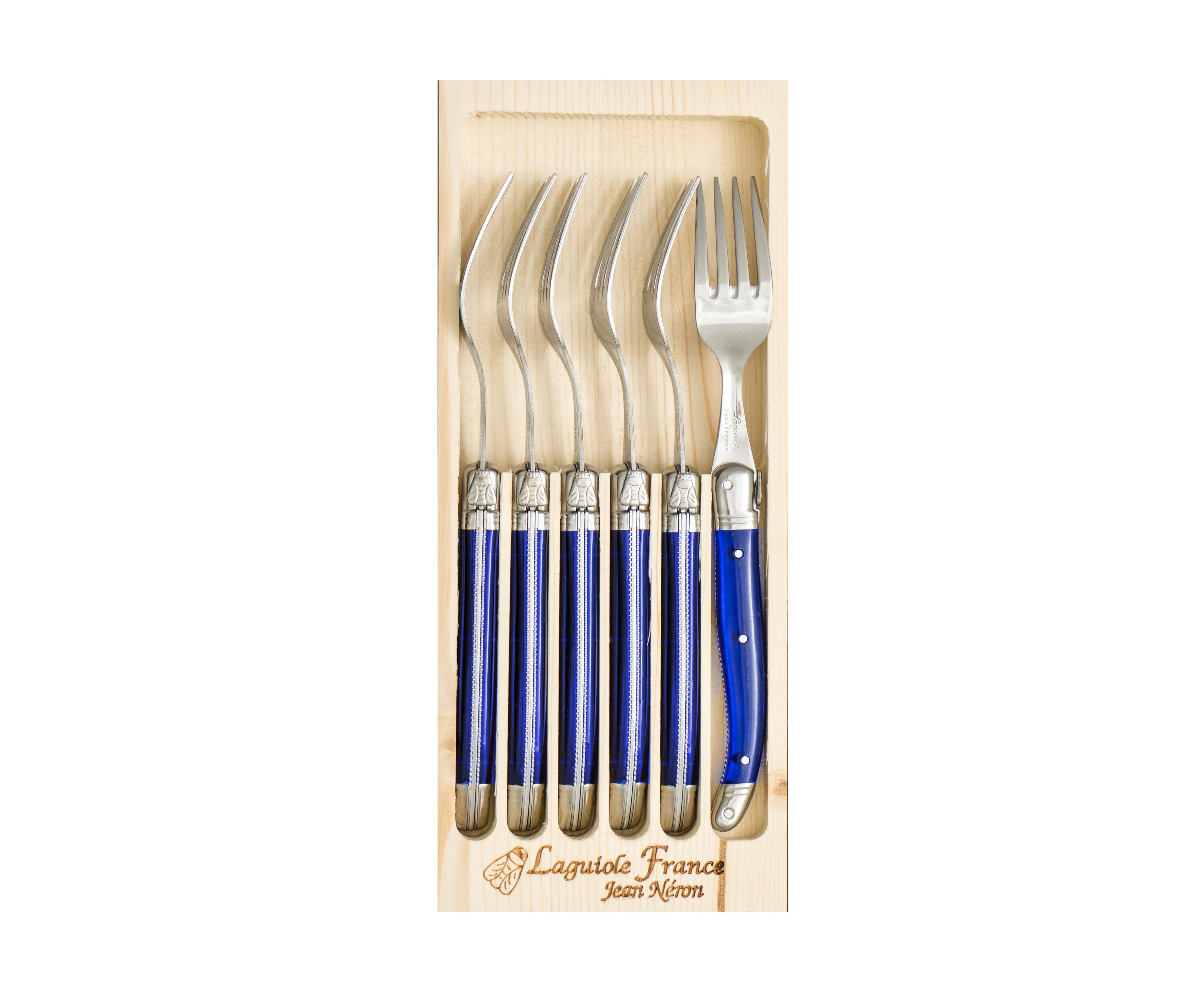 6pc Fork Set - Made in France - French Blue