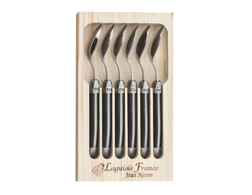 6pc Coffee Spoon Set - Made in France - Black