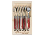 6pc Coffee Spoon Set - Made in France - Red