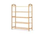 Artiss 5-Tier Bamboo Shoe Rack Organiser Storage Shelf Stand Shelves 4