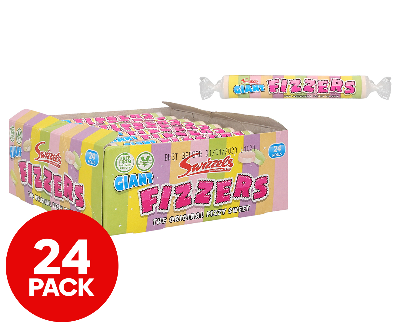 24 x Swizzels Giant Fizzers Candy 40g