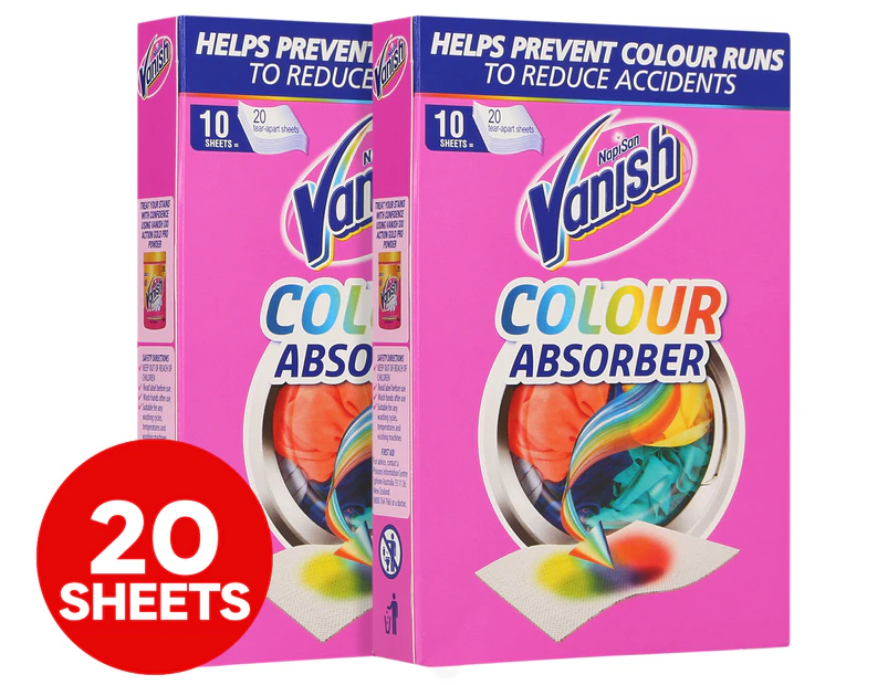 2 x 10pk Vanish Napisan Colour Absorber Sheets