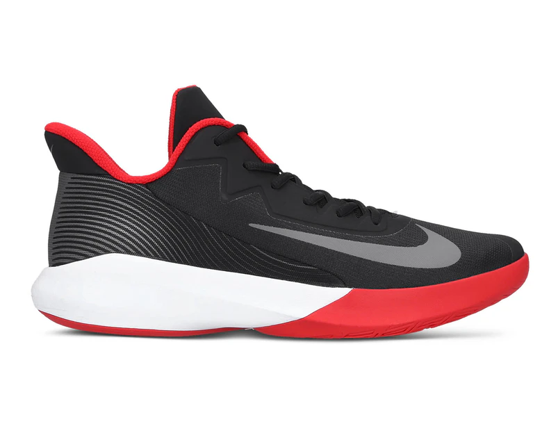 Nike Men's Precision IV Basketball Shoes - Black/Dark Grey/University Red