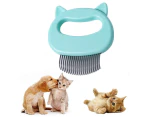 Cat Comb Pet Short & Long Hair Removal Massaging Shell Comb Soft Deshedding Brush Grooming-Green