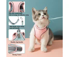 Pet Harness and Leash Set with Reflective Strip for Cats Small Dogs-S-Pink&Green
