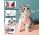 Pet Harness and Leash Set with Reflective Strip for Cats Small Dogs-M-Pink&Green