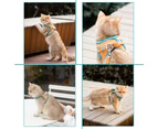 Pet Harness and Leash Set with Reflective Strip for Cats Small Dogs-M-Green&orange