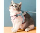 Pet Harness and Leash Set with Reflective Strip for Cats Small Dogs-M-Pink&Green