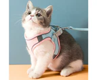 Pet Harness and Leash Set with Reflective Strip for Cats Small Dogs-S-Pink&Green