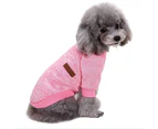 Pet Dog Clothes Knitwear Sweater Soft Thickening Warm Pup Shirt Winter Puppy-M-Pink