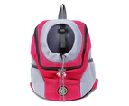 Comfortable Dog Cat Carrier Backpack for Hiking Outdoor Travel-L-Rose red