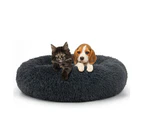 Round Plush Donut Pet Bed Calming Bed-XL-Dark gray