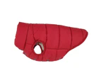 2 Layers Fleece Lined Warm Dog Jacket Winter Cold Weather Small Dog Coat-M-Red