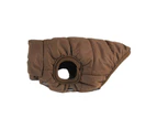 2 Layers Fleece Lined Warm Dog Jacket Winter Cold Weather Small Dog Coat-L-Brown